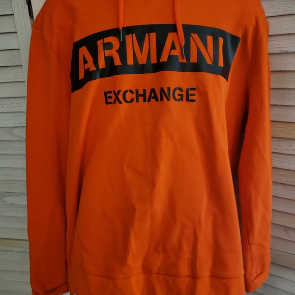 armani exchange orange hoodie